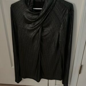 Elie Tahari size medium black and silver stripe blouse